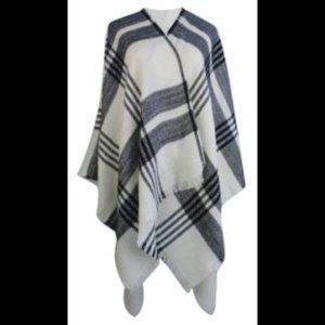Women's plaid cape-scarf